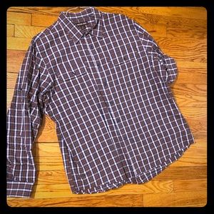 Michael Kors Red Checkered Button Down Dress Shirt